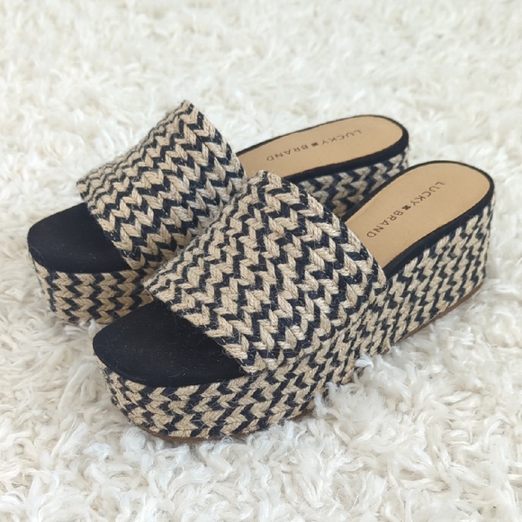 Lucky Brand Platform Woven Slide - Picture 1 of 10